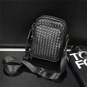 Тканые мужские сумки через плечо, модные мужские сумки через плечо, кожаная мужская сумка для телефона, мужские боковые сумки