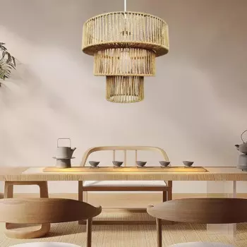 Тканый абажур, винтажный декоративный подвесной подвесной светильник, замена крышки для фермерского дома, гостиной, кафе, спальни, светильник