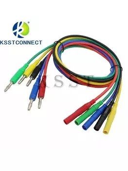 TL650 1,0 метра, гибкие силиконовые измерительные провода 13AWG, 4 мм, штекер с защитой от незащищенной вилки