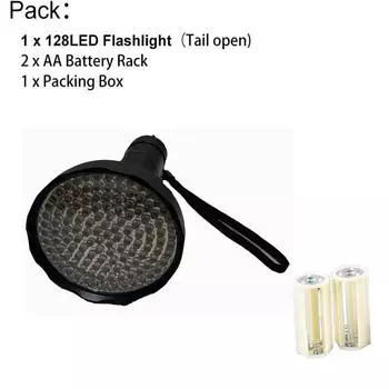 TMWT УФ-фонарик черный 128 светодиодов 395 нм