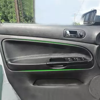 Только 4 двери с левым рулем для VW Passat B5 1998-2002 2003 2004 2005 2006, автомобильные аксессуары, дверная панель, подлокотник, наклейка, отделка, черная