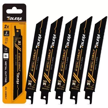 TOLESA, 5 Шт., 6 Дюймов/9 Дюймов, 14TPI, Сверхмощные Сабельные Пилы Для Резки Металла
