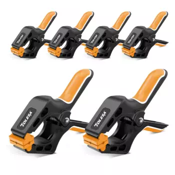 TOLESA 6 шт. регулируемые нейлоновые пружинные зажимы в комплект входят 2 шт. 7 дюймов и 4 шт. 4-дюймовые мощные деревообрабатывающие зажимы домашние ручные инструменты «сделай сам»