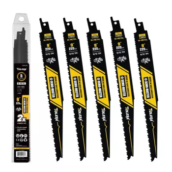 TOLESA 9-дюймовые лезвия для сабельной пилы 6/12 TPI 5 шт. для дерева и гвоздей, демонтаж древесины, быстрое и гладкое режущее лезвие