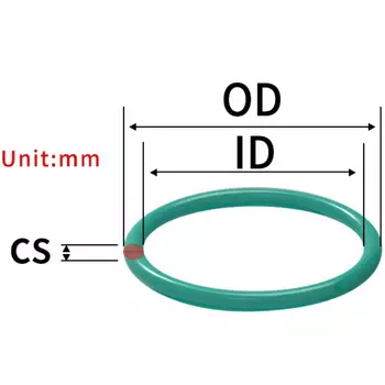 Толщина CS2/2,8/5 мм Зеленое уплотнительное кольцо FKM FPM, уплотнительная прокладка из фтористой резины, резиновое кольцо шайбы, оптовая продажа по спецификациям