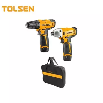 TOLSEN 79038 Набор литий-ионных аккумуляторных дрелей и ударных отверток