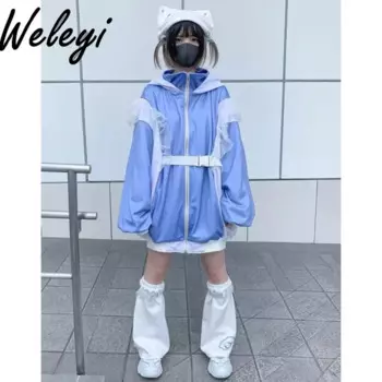 Толстовка Harajuku Dark Mine на молнии, корейская мода, осень и зима, новая Универсальная Субкультура, Классическая водная спортивная куртка