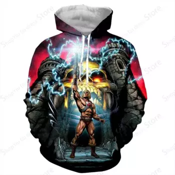 Толстовка Мужская/женская с 3D-принтом, Модный свитшот с аниме He Man Masters Of The Universe, спортивный костюм для мальчиков