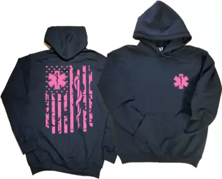 Толстовка с флагом Emt, толстовка с розовым флагом фельдшера, подарок для EMS, мужская толстовка с капюшоном