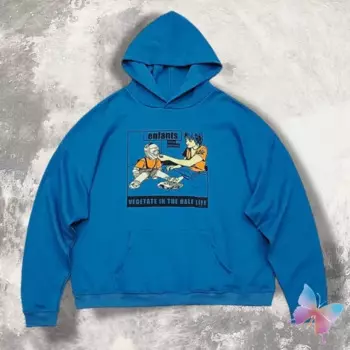 Толстовка с капюшоном American Retro High Street Blue ERD, повседневные толстовки с принтом букв, Детские богатства, дезодоры, толстовки, мужские и женские