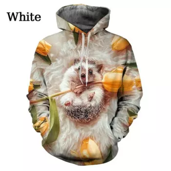 Толстовка с капюшоном и 3D-принтом «Ежик»