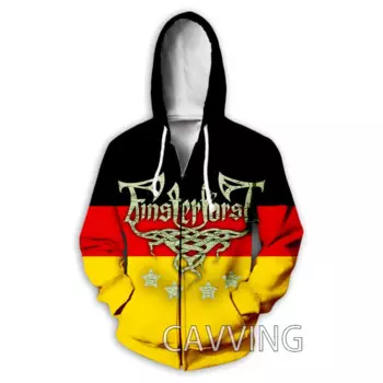 Толстовка с капюшоном и молнией, с 3D-принтом