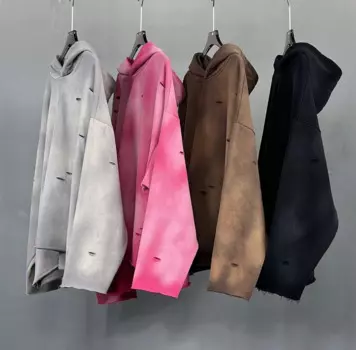 Толстовка с капюшоном и вырезами ножом, 450 г