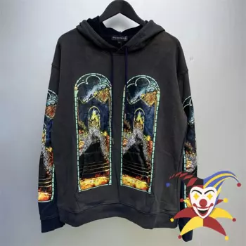 Толстовка с капюшоном, Мужская/Женская, с камнями