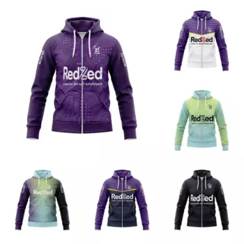 Толстовка с капюшоном на молнии 2024, тренировочная футболка — Melbourne Storm — фиолетовый — для взрослых — O'Neal