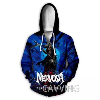 Толстовка с капюшоном на молнии, с 3D-принтом