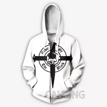 Толстовка с капюшоном, на молнии, с 3D-принтом