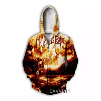 Толстовка с капюшоном, на молнии, с 3D-принтом