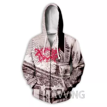 Толстовка с капюшоном на молнии, с 3D принтом