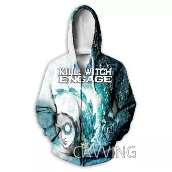 Толстовка с капюшоном на молнии, с 3D-принтом