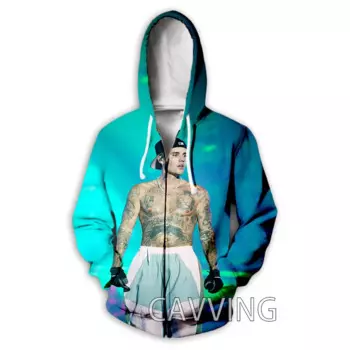 Толстовка с капюшоном на молнии, с 3D-принтом