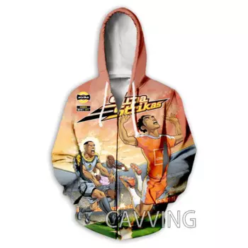 Толстовка с капюшоном на молнии, с 3D-принтом