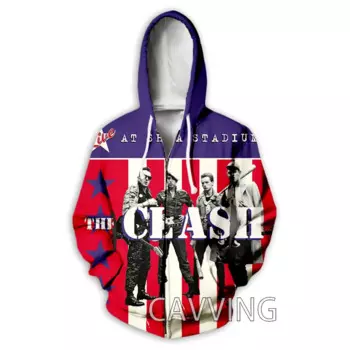 Толстовка с капюшоном на молнии, с 3D-принтом