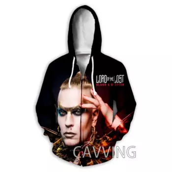 Толстовка с капюшоном на молнии, с 3D принтом