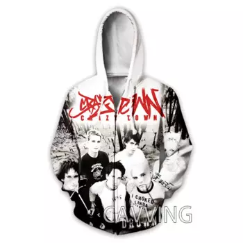 Толстовка с капюшоном на молнии, с 3D-принтом