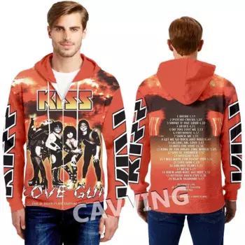 Толстовка с капюшоном, на молнии, с 3D-принтом