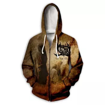 Толстовка с капюшоном на молнии, с 3D-принтом