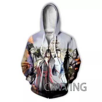 Толстовка с капюшоном, на молнии, с 3D-принтом