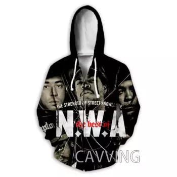 Толстовка с капюшоном на молнии, с 3D-принтом