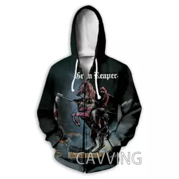 Толстовка с капюшоном, на молнии, с 3D-принтом