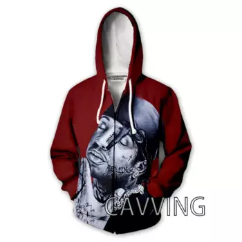 Толстовка с капюшоном, на молнии, с 3D-принтом