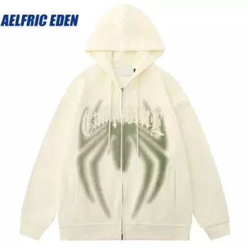 Толстовка с капюшоном на молнии в стиле хип-хоп