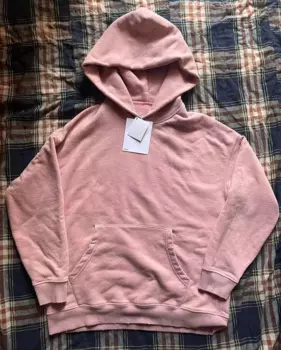 Толстовка с капюшоном VISVIM KOFU JUMBO (U.D), розовая, грязно-розовая толстовка с капюшоном