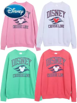 Толстовка с мультяшным принтом Disney Treasure Cruise, Микки Маус, Harajuku, женский пуловер с круглым вырезом, джемпер с длинными рукавами, женский топ