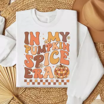 Толстовка с принтом In My Pumpkin Spice Era, осенняя рубашка, толстовка с капюшоном «Спасибо», женская мода, осенний праздничный пуловер, верхняя одежда