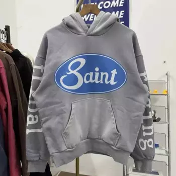 Толстовка унисекс плюшевая с капюшоном и надписью