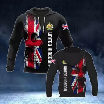 Толстовка унисекс с капюшоном и принтом черепа