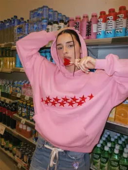 Толстовка унисекс с капюшоном и принтом звезд, Y2K