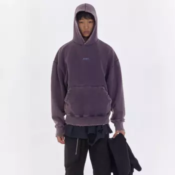 Толстовка Y2k мужская с капюшоном, уличная одежда, пуловер с передним карманом, с вышивкой букв, потертый Мешковатый свитшот