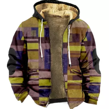 Толстовки на молнии для мужчин, повседневные цветные принты, красочное зимнее пальто, толстовка с длинными рукавами, повседневная куртка с капюшоном, верхняя одежда