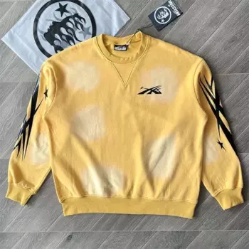 Толстовки с эффектом потертости для мужчин и женщин, Толстовка Оверсайз с принтом логотипа, 24ss