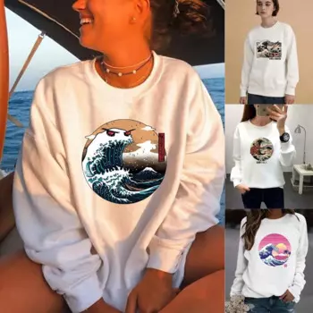 Толстовки с капюшоном для женщин, женская толстовка с капюшоном в стиле Харадзюку, женская одежда, пуловеры, толстовка с круглым вырезом, спортивный костюм, женский