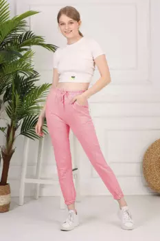 Толстые полосатые спортивные штаны E-Pink
