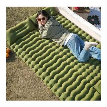 Толстый коврик для кемпинга, сверхлегкий надувной матрас для 1-2 человек, надувная кровать, двойной спальный коврик, складной надувной матрас с подушкой