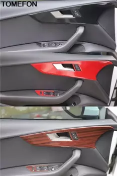 TOMEFON для Audi A4L A4 B9 2017 2018 LHD ABS внутренняя ручка подлокотник панель окна подъемник крышка наклейка отделка Аксессуары Карбон