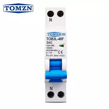 TOMZN Автоматический выключатель дифференциального тока 18 мм, тип А, кривая В